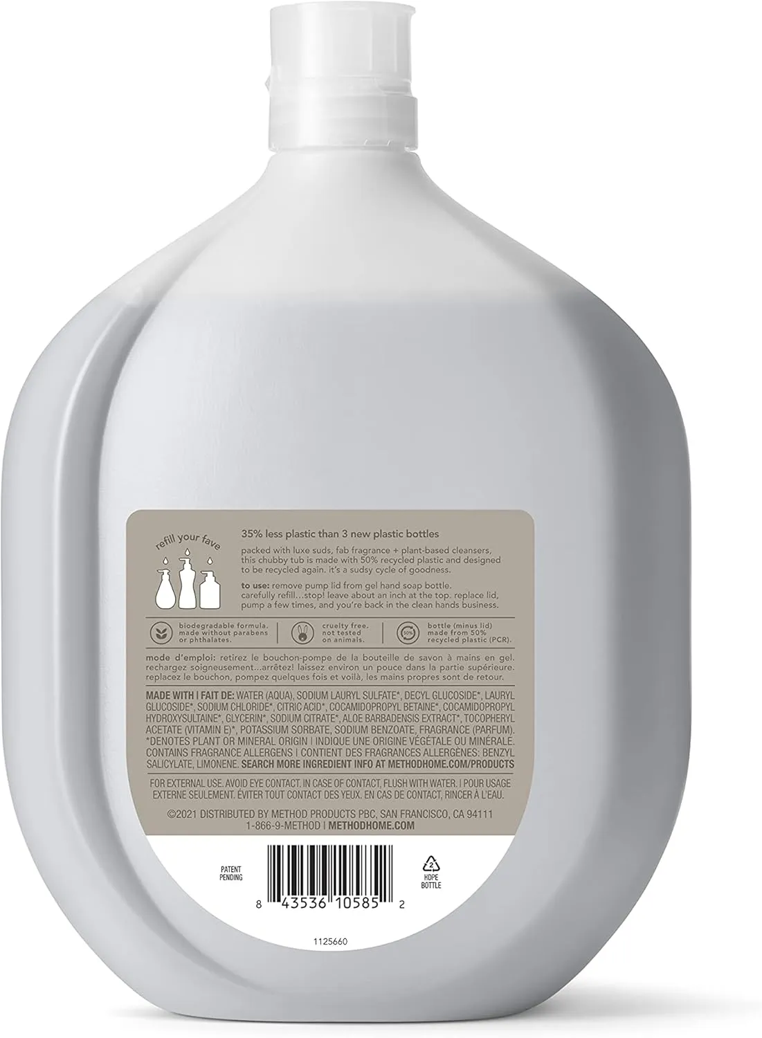 Method Premium Gel Hand Soap Refill, Violet   Lavender, Recyclable Bottle, Biodegradable Formula, 34 fl oz (Pack of 4)