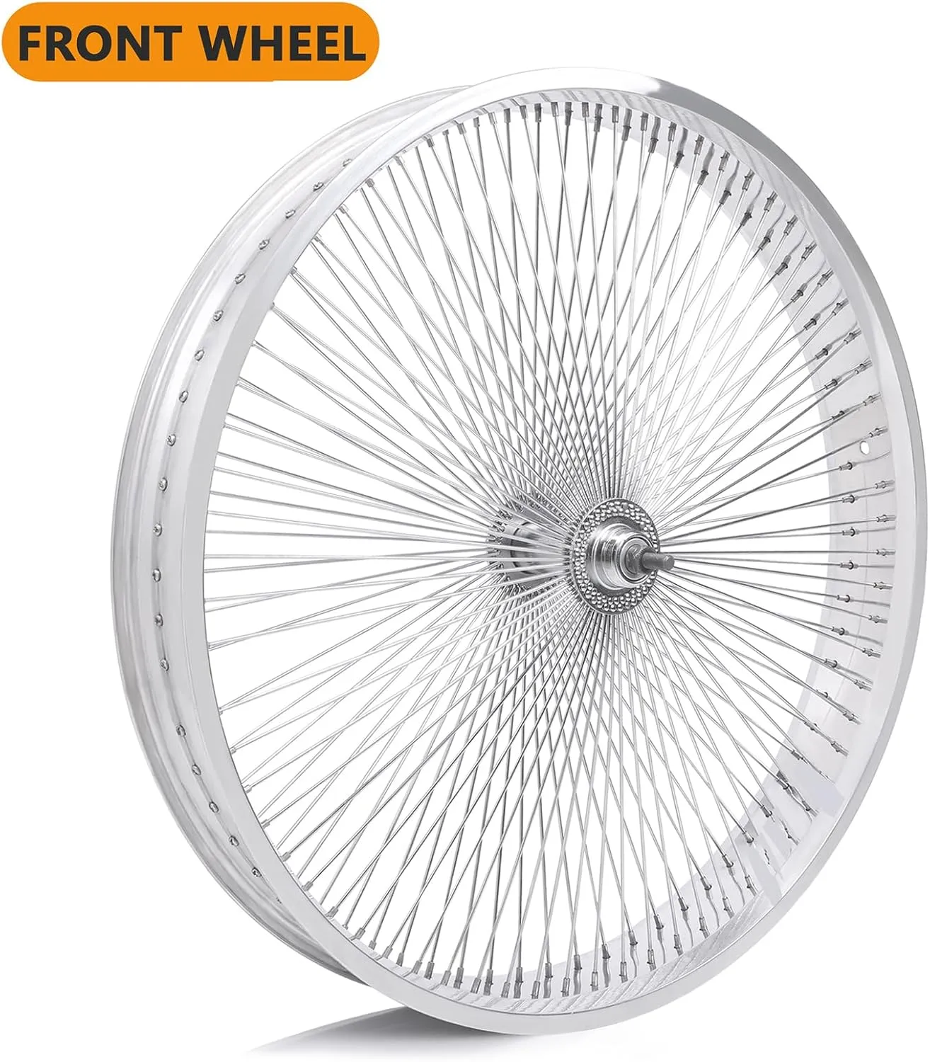 MICARGI 26"*4.0 Beach Cruiser Bicycle Disc Brake Wheelset, Polish Front and Rear Rims Set