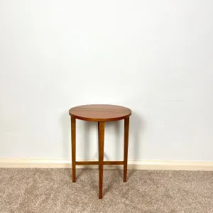 Midcentury Teak Folding Small Side Bedside Table, Vintage Retro End Table, Danish Style