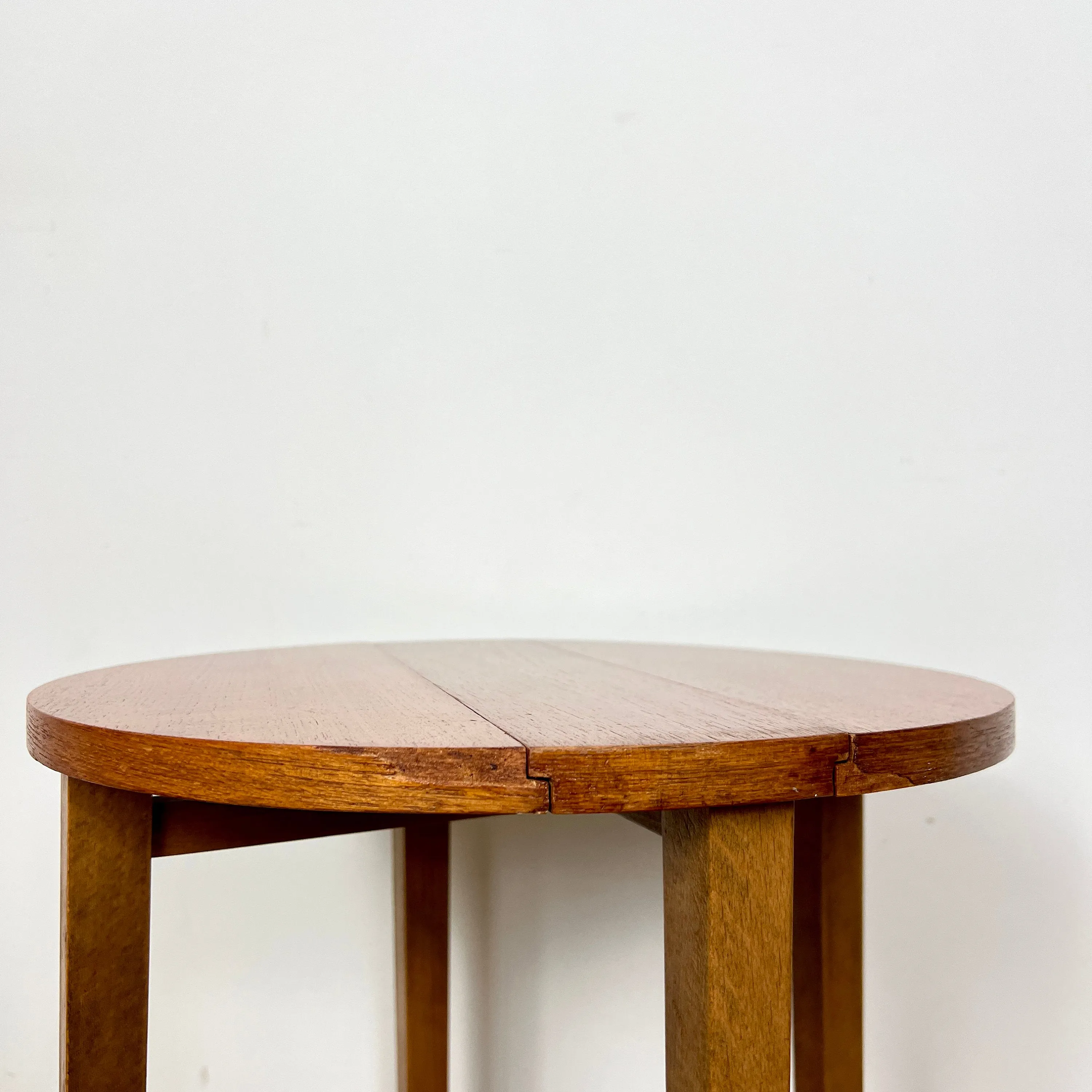 Midcentury Teak Folding Small Side Bedside Table, Vintage Retro End Table, Danish Style