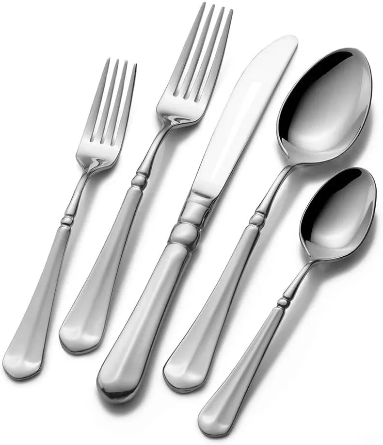 Mikasa French Countryside 45-Piece Stainless Steel Flatware Set with Serveware, Service for 8