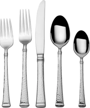 Mikasa Hammered Harmony 18.10 Stainless Steel 65-Piece Cutlery Set, Service For 12