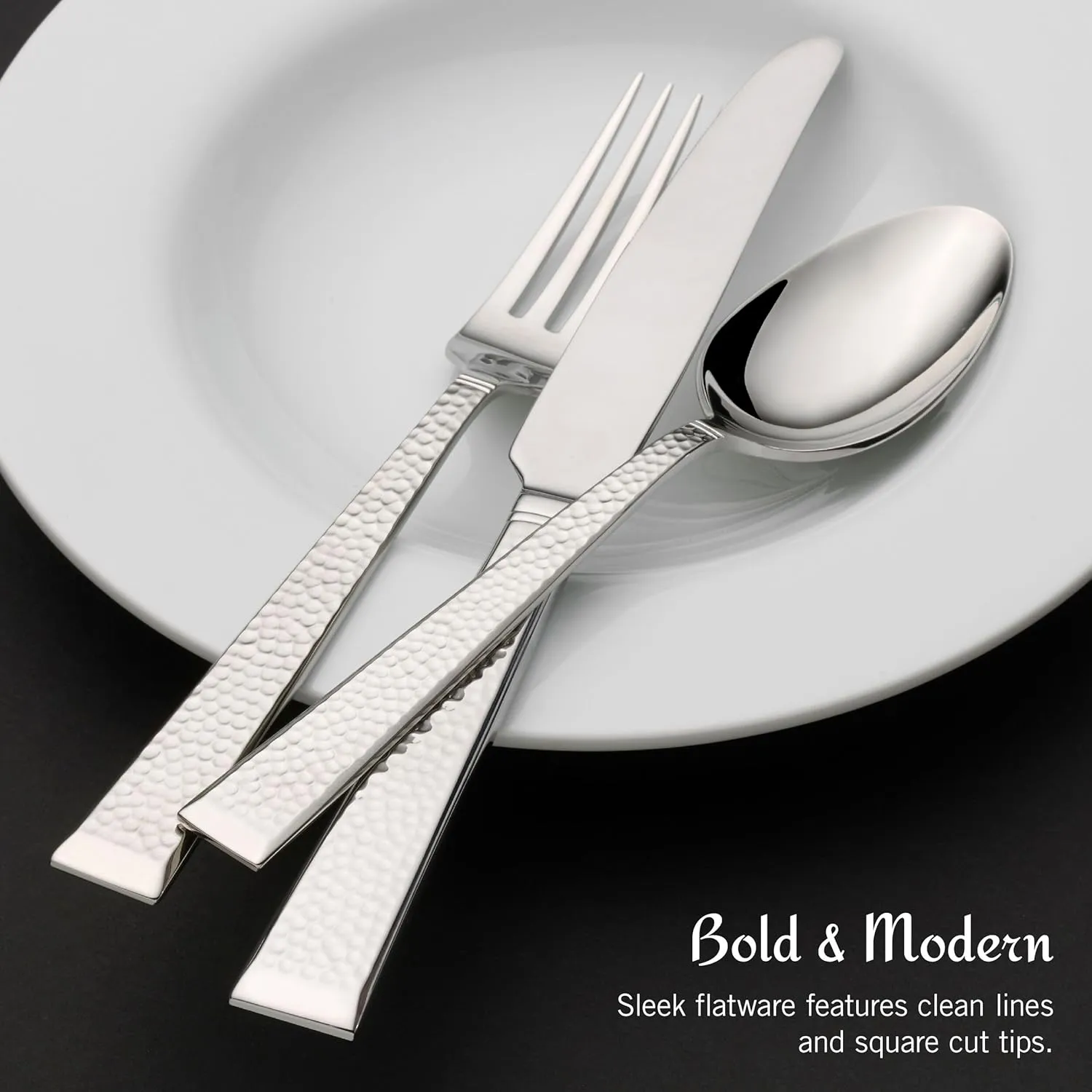 Mikasa, Kyler Flatware Service for 12, 65 Piece Set, 18/10 Stainless Steel, Silverware Set with Serving Utensils