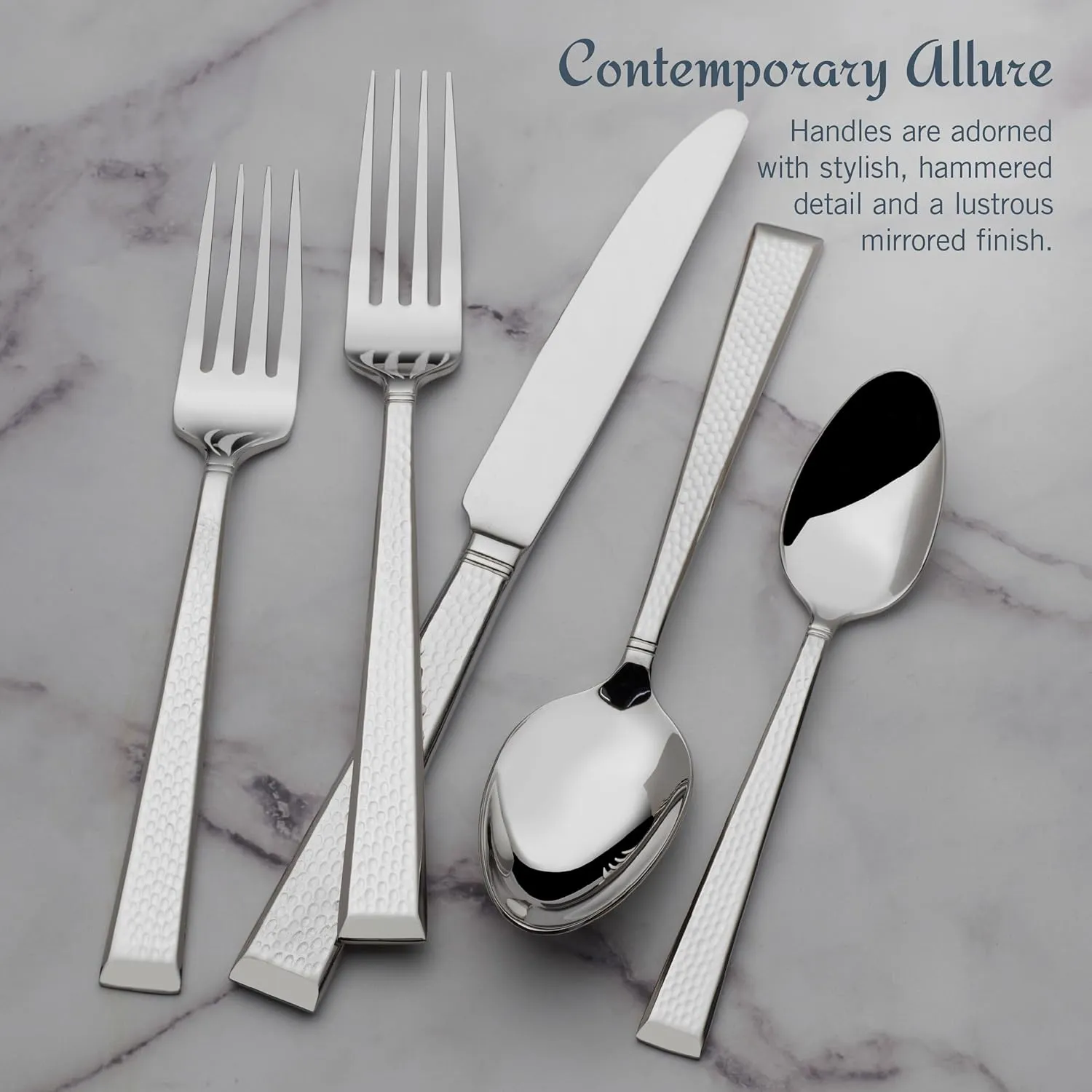 Mikasa, Kyler Flatware Service for 12, 65 Piece Set, 18/10 Stainless Steel, Silverware Set with Serving Utensils