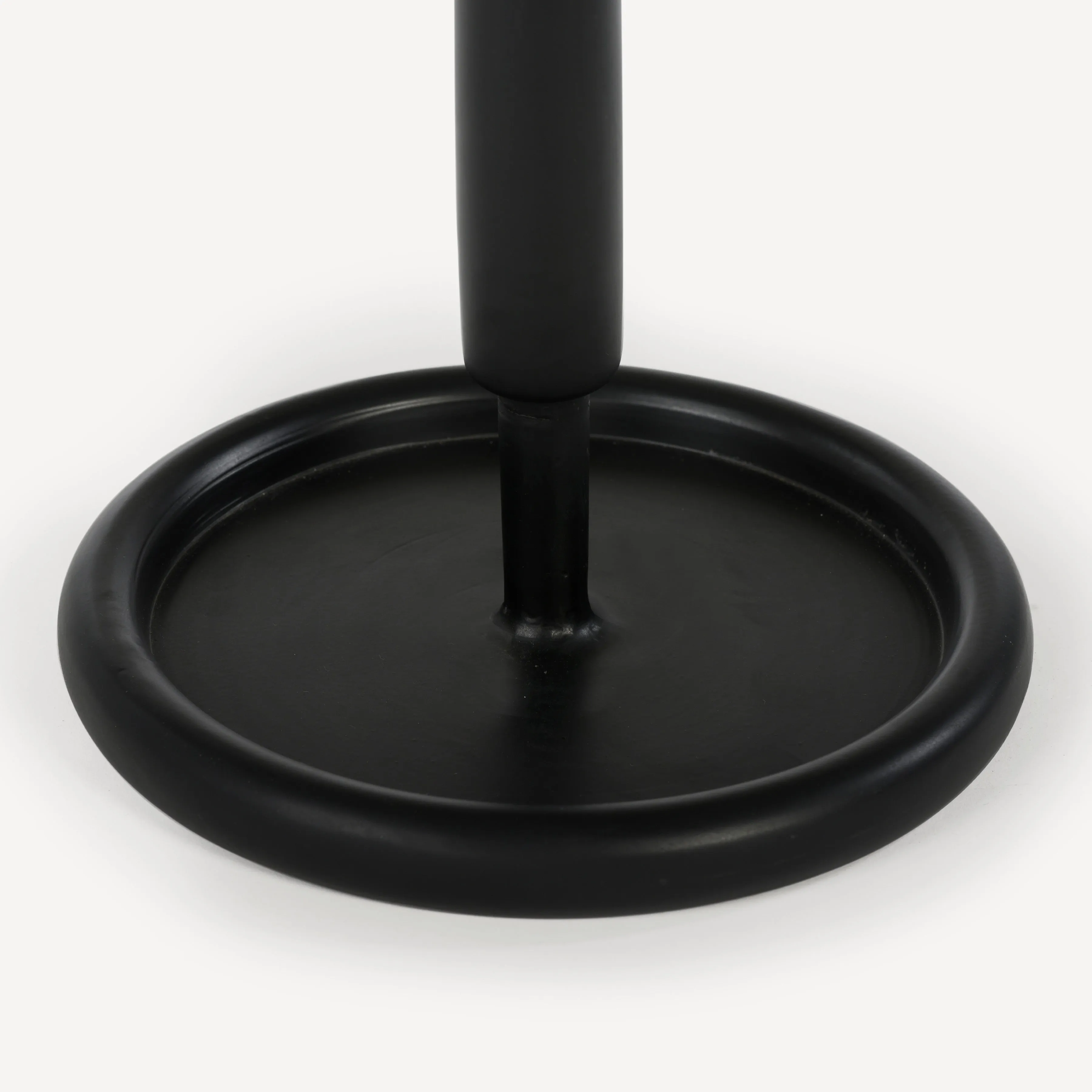 Modern Stone Inlay Aluminum Drink Table - Matte Black