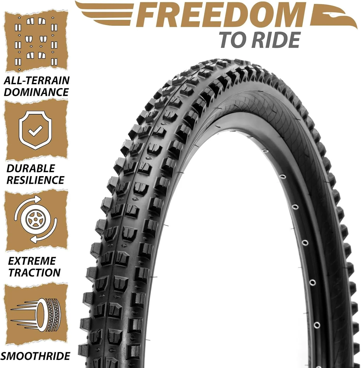 MOHEGIA Mountain Bike Tires Set: 2 Pack 26x2.4/27.5x2.4/ 29x2.4 Inch Folding Bicycle Tires Replacement and Pair 26/27.5/29 Inch Inner Tubes Schrader Valve with Tire Levers