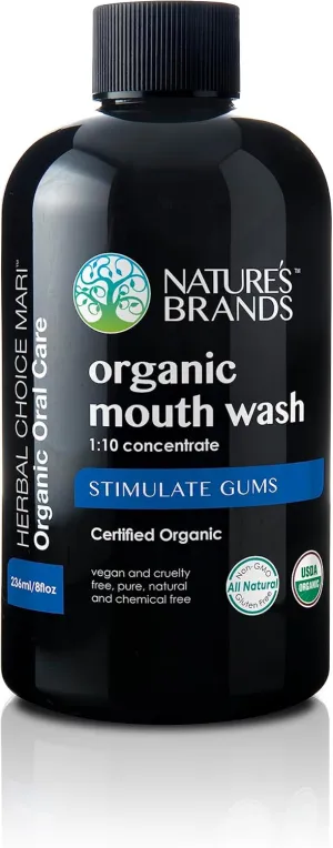 Mouth Wash,Organic 8 Oz BPA Free Plastic Bottle(1:10 Concentrate) by Herbal Choice Mari