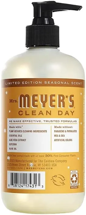 MRS. MEYER'S CLEAN DAY Holiday Hand Soap Bundle (Peppermint, Iowa Pine, and Orange Clove) 12.5 Ounces each