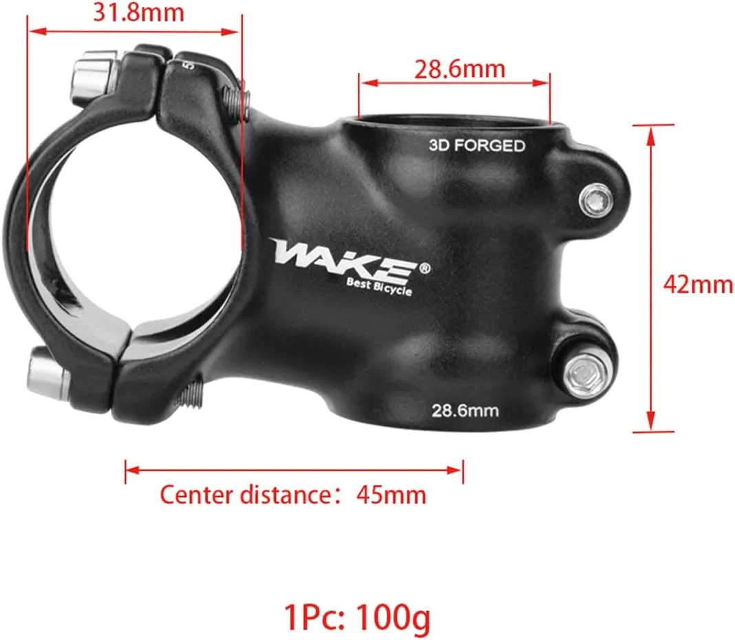 MTB Stem 31.8 35mm 45mm 60mm 70mm Mountain Bike Stem 7 Degree Short Handlebar Stem MTB Head Stem for Most Bicycle, Road Bike, BMX, Fixie Gear, Cycling (Aluminum Alloy)