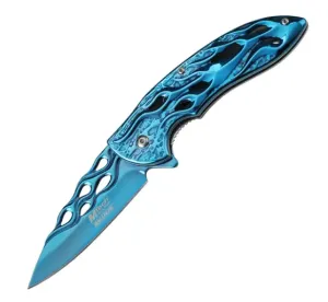Mtech 8" BLUE FLAMES SPRING ASSISTED FOLDING KNIFE MT-822BL