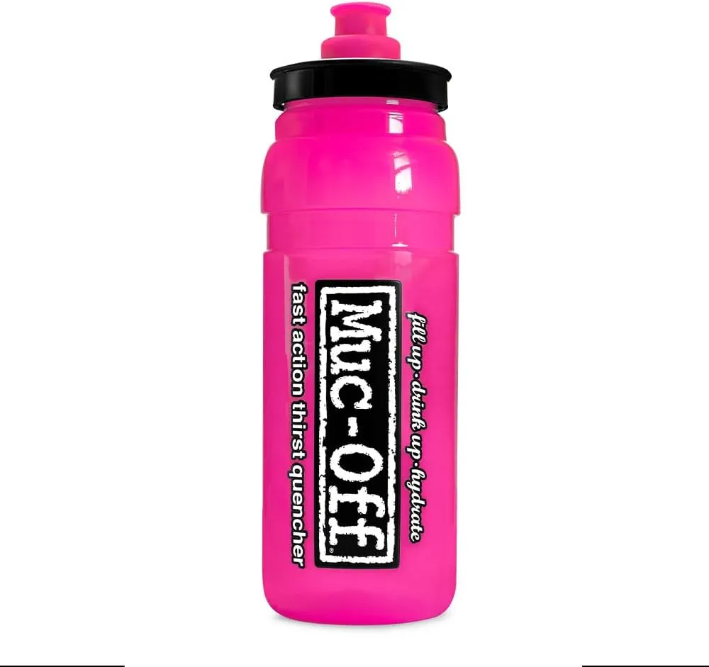 Muc Off Elite Fly Pink Water Bottle, 550 Millilitres - Lightweight, BPA-Free Sports Bottle With Ergonomic Cap For Easy Liquid Flow - 100% Recyclable