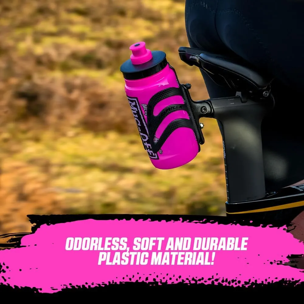 Muc Off Elite Fly Pink Water Bottle, 550 Millilitres - Lightweight, BPA-Free Sports Bottle With Ergonomic Cap For Easy Liquid Flow - 100% Recyclable