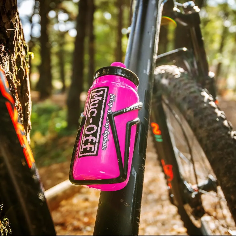 Muc Off Elite Fly Pink Water Bottle, 550 Millilitres - Lightweight, BPA-Free Sports Bottle With Ergonomic Cap For Easy Liquid Flow - 100% Recyclable