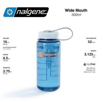 Nalgene 16oz BPA Free Wide Mouth Water Bottle (500ml)