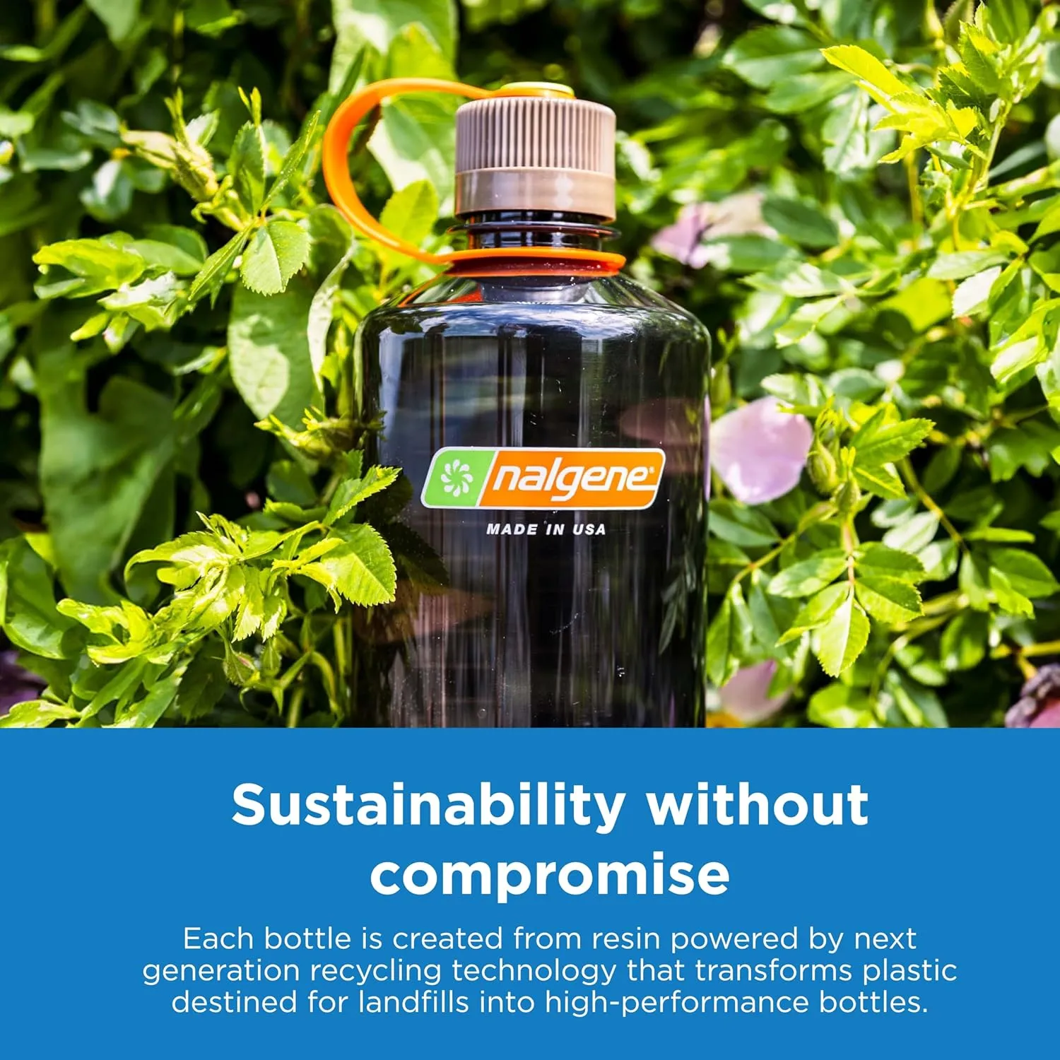 Nalgene Sustain Tritan BPA-Free Water Bottle Made with Material Derived from 50% Plastic Waste, 32 OZ, Narrow Mouth, Eggplant