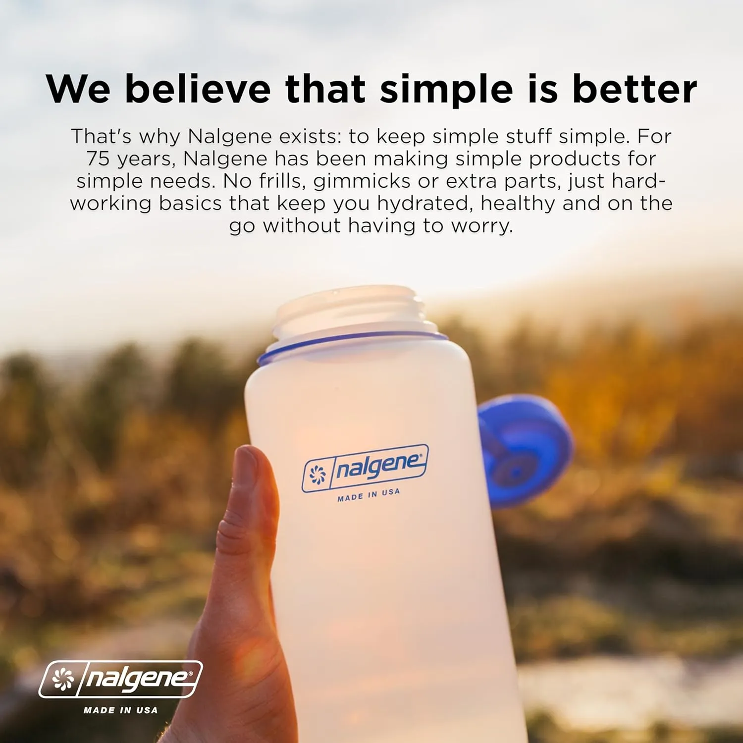 Nalgene Sustain Tritan BPA-Free Water Bottle Made with Material Derived from 50% Plastic Waste, 32 OZ, Narrow Mouth, Eggplant