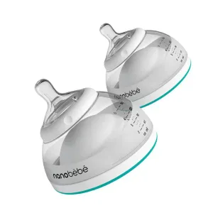 nanobebe Breastmilk Bottle 150ml Twin Pack (Teal)