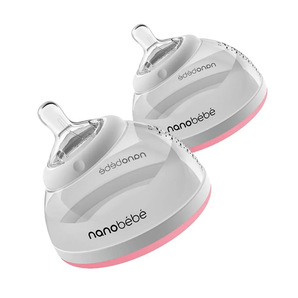 nanobebe Breastmilk Bottle 240ml Twin Pack (Pink)