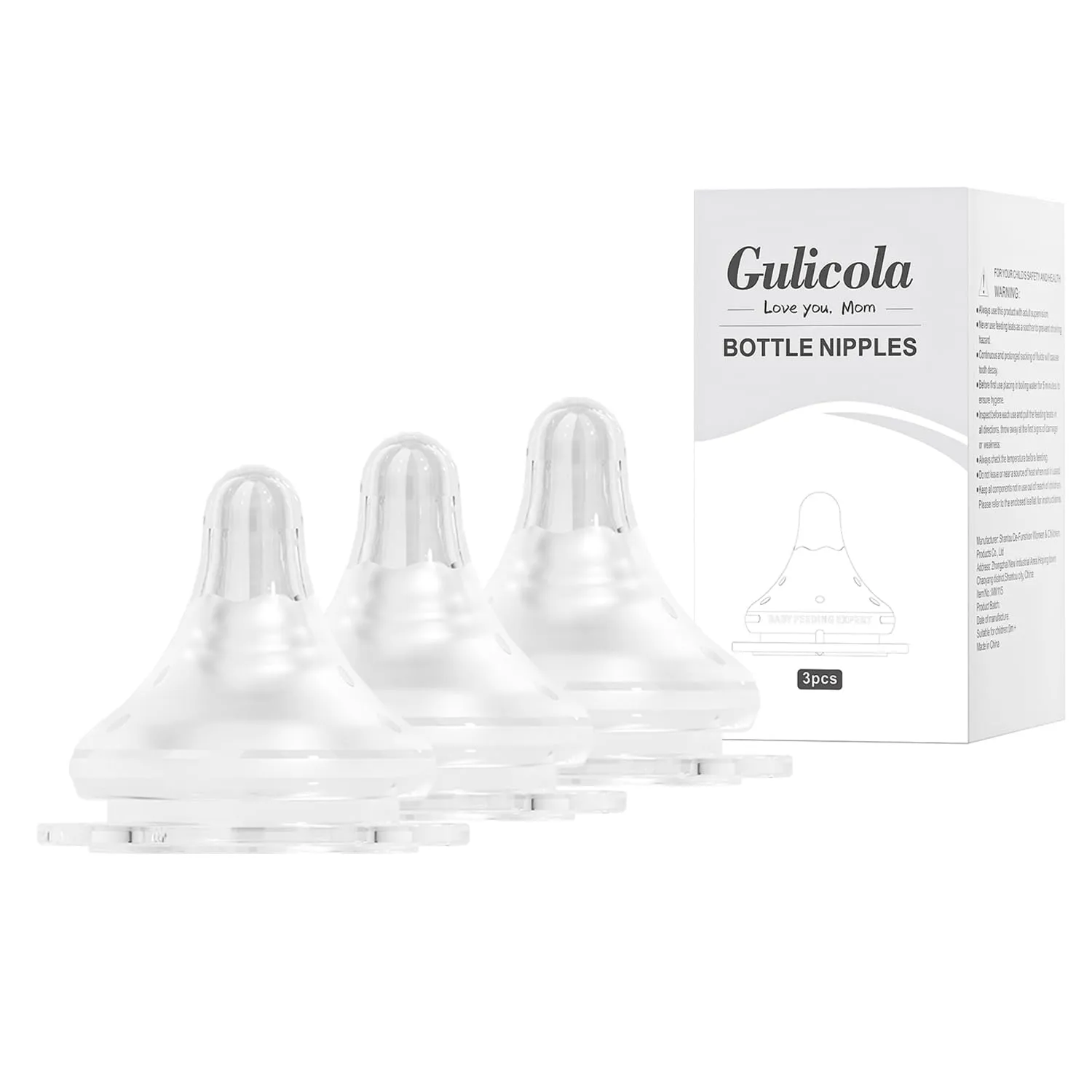 Natural Flow Baby Bottle Silicone Nipple Level 1, Slow Flow (S), 1  Months, 3 Counts (Pack of 1)