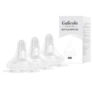 Natural Flow Baby Bottle Silicone Nipple Level 1, Slow Flow (S), 1  Months, 3 Counts (Pack of 1)