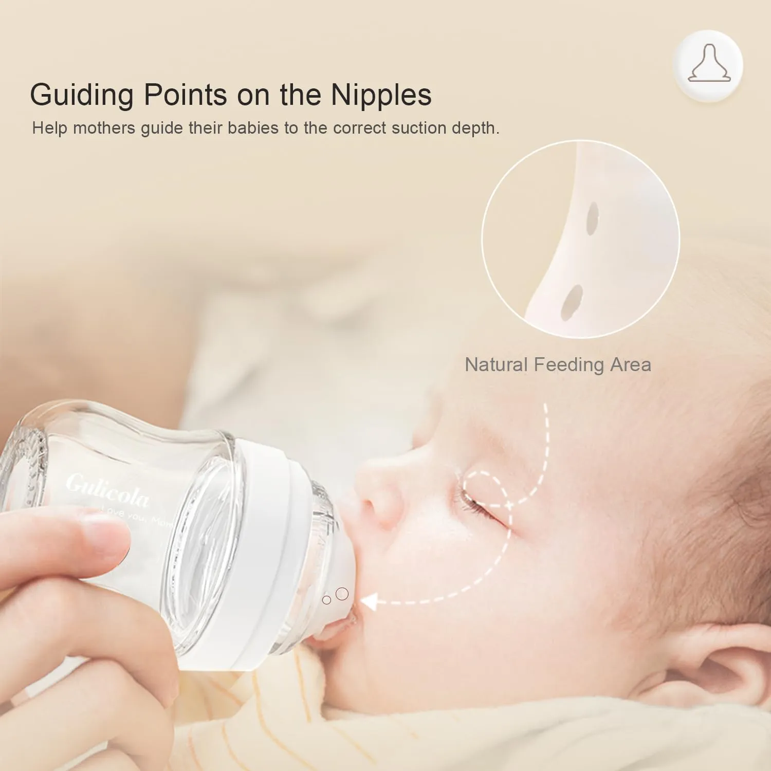 Natural Flow Baby Bottle Silicone Nipple Level 1, Slow Flow (S), 1  Months, 3 Counts (Pack of 1)