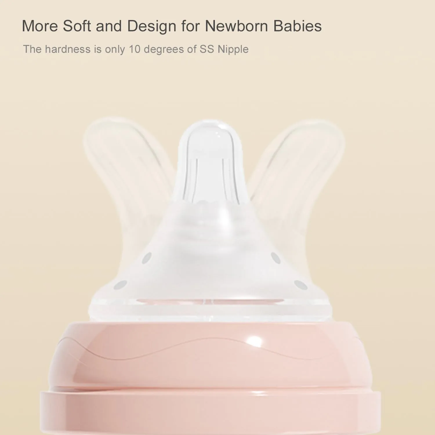 Natural Flow Baby Bottle Silicone Nipple Level 1, Slow Flow (S), 1  Months, 3 Counts (Pack of 1)