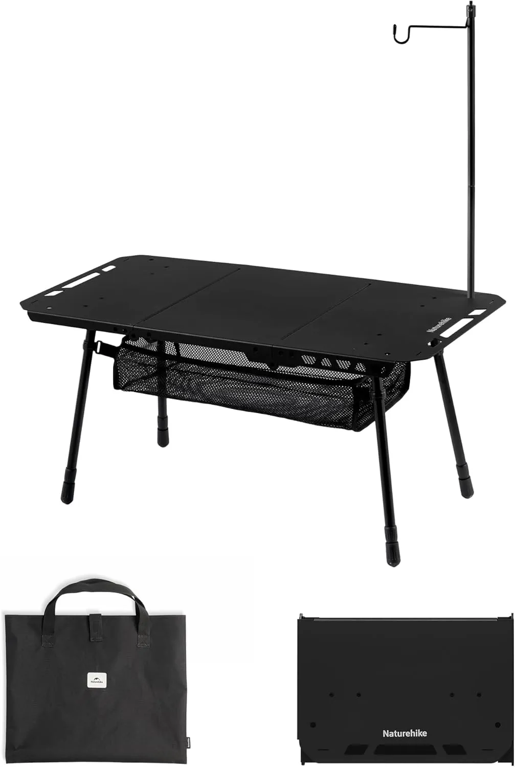 Naturehike Tactical Camping Table with Adjustable Height, Collapsible Table Lightweight with Carry Bag for Camping, Travel expeditions, Hiking, Picnics, BBQs & Beach Trips