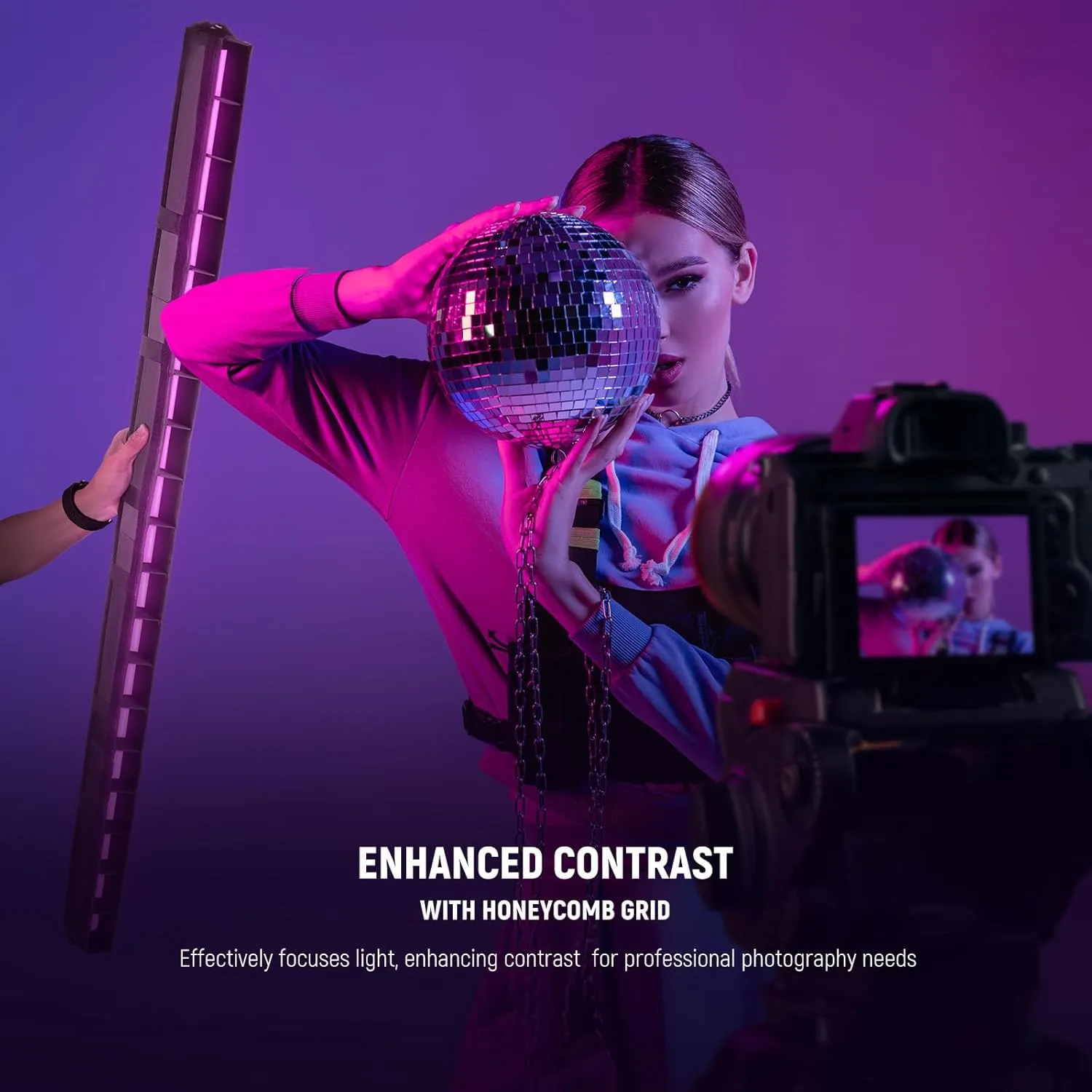NEEWER LED Light Diffuser Kit for TL120C RGB LED Light Stick, LED Tube Strip Light Diffuser with Honeycomb Grid, Carry Bag, Touch Fasteners for Photo Video Live Stream Portrait Product Shots, NS10S