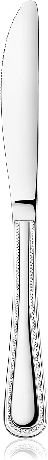 New Star Foodservice 58444 Bead Pattern, Stainless Steel, Dinner Knife, 8.5-Inch Set of 12