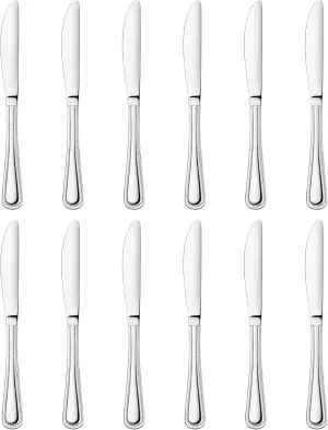 New Star Foodservice 58444 Bead Pattern, Stainless Steel, Dinner Knife, 8.5-Inch Set of 12
