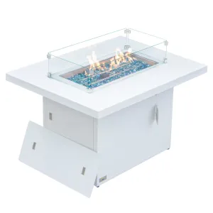 NICESOUOL Patio Aluminum Fire Pit Table
