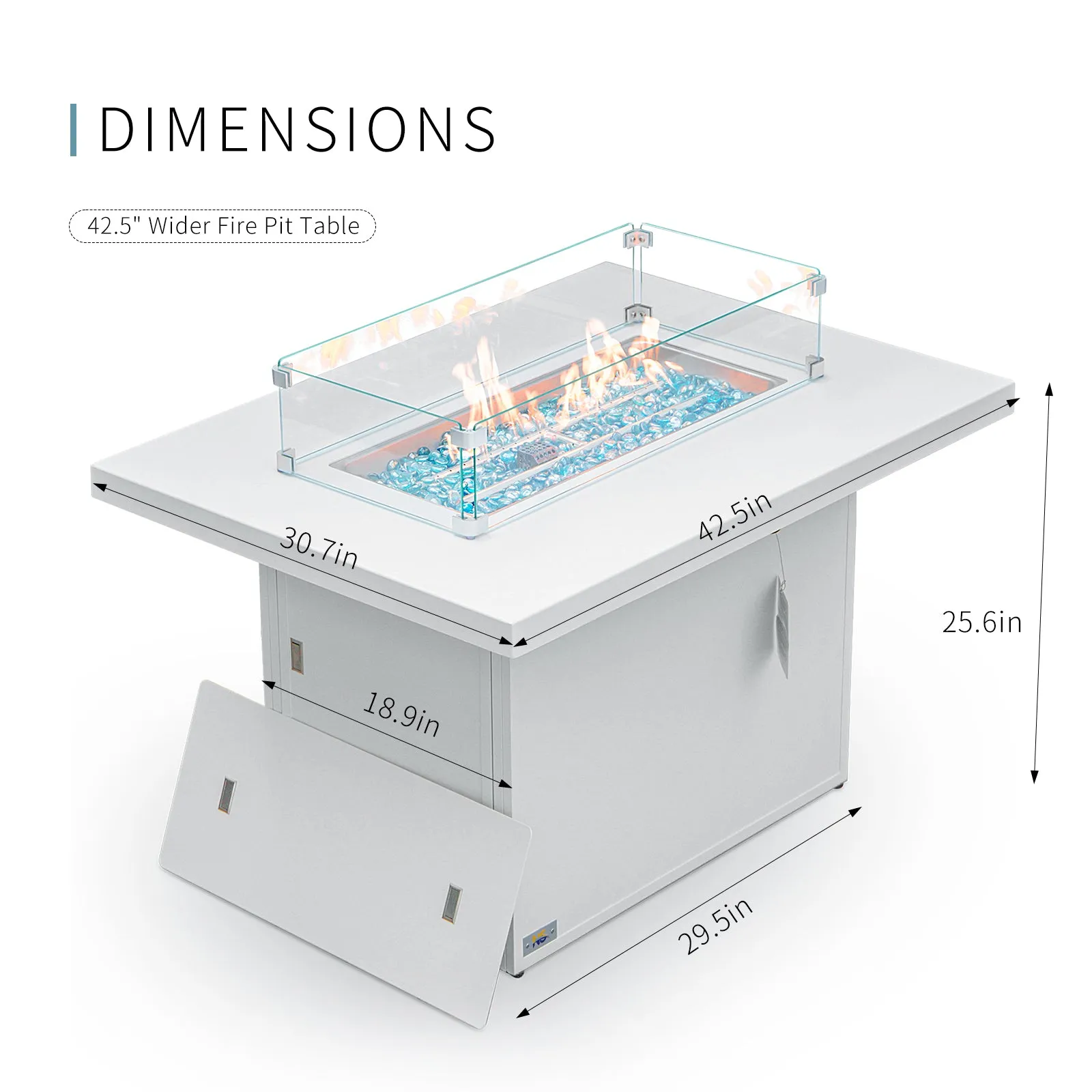 NICESOUOL Patio Aluminum Fire Pit Table