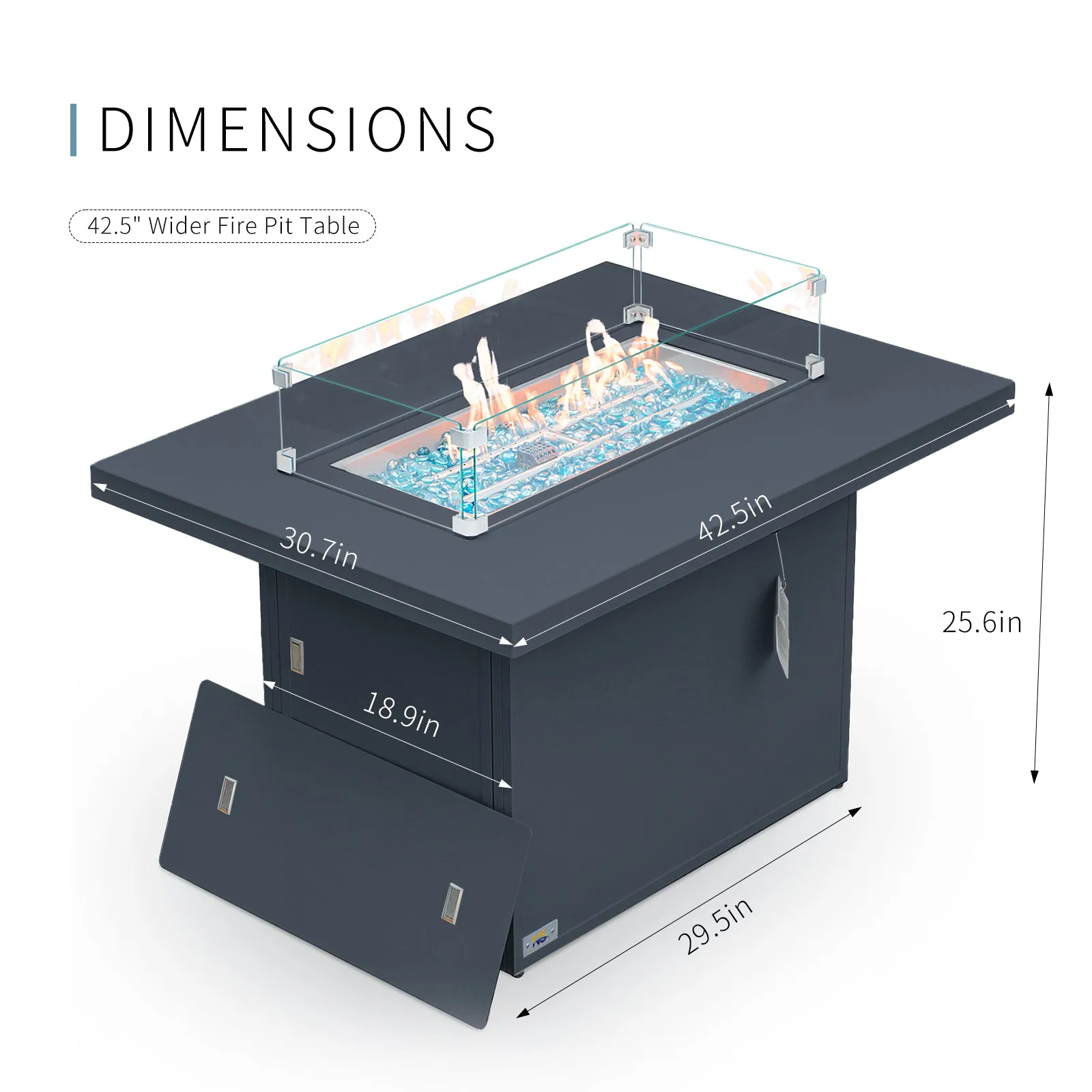 NICESOUOL Patio Aluminum Fire Pit Table