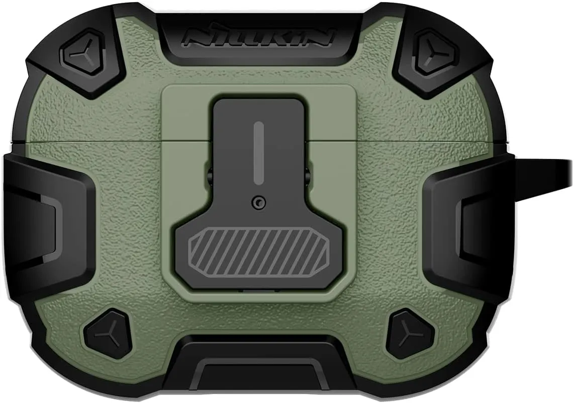 Nillkin Earphone Case for AirPods Pro 2 Protection Case with Automatic Ejection Lid for Men Women, Wireless Charging and Security Lock, Compatible with Apple AirPods Pro 1st/2nd Generation Green