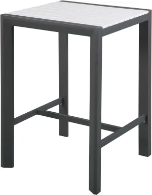 Nizuc White manufactured wood Outdoor Patio Aluminum Square Bar Table