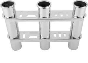 NovelBee 316 Stainless Steel 3 Tubes Fishing Rod Holder for Boat Marine Kayak Yacht