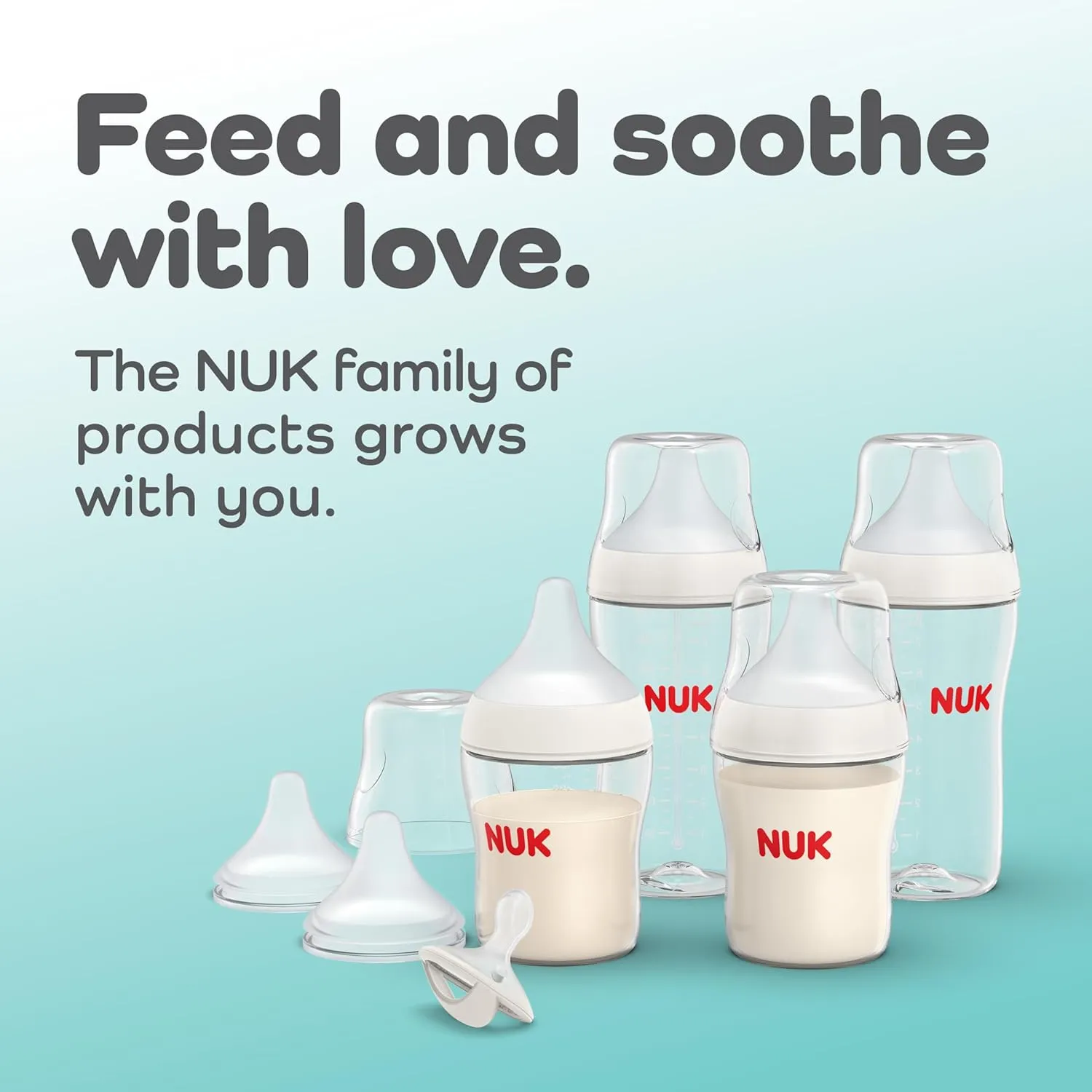 NUK Perfect Match Slow Flow 2-in-1 Natural and Anti-Colic Bottle, 5oz., 4 Pack, BPA Free