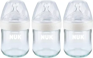 NUK Simply Natural Glass Baby Bottles, 4 oz, 3 Pack