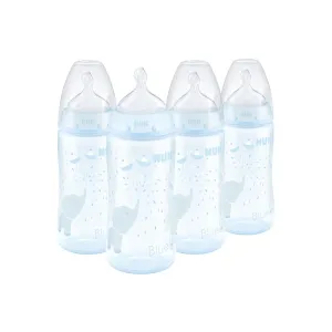 NUK Smooth Flow Anti Colic Baby Bottle, 10 oz, 4 Pack, Blue Elephant,4 Count (Pack of 1)