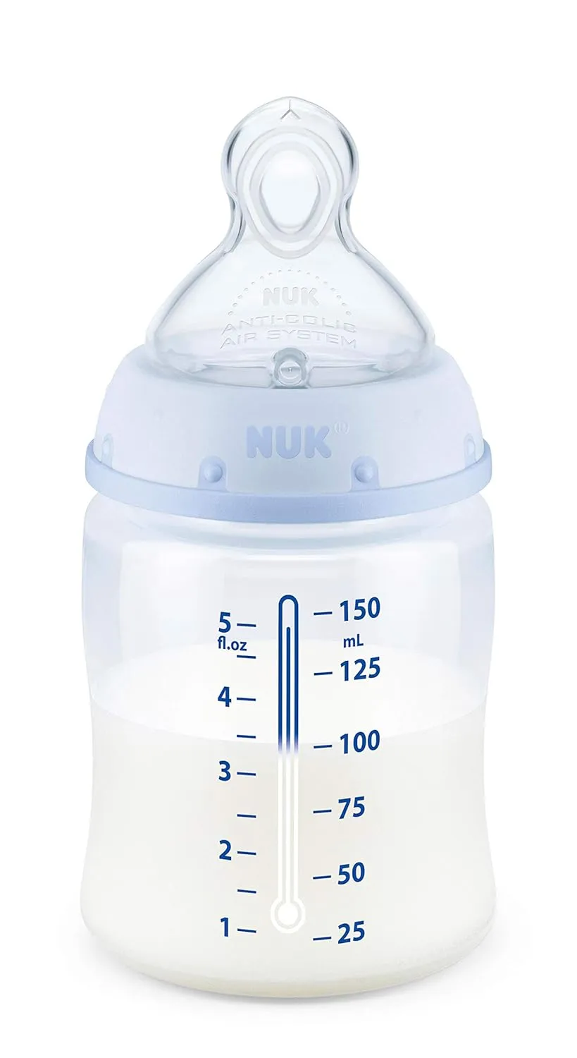 NUK Smooth Flow Anti Colic Baby Bottle, Elephant, 5 Ounce (3 Pack)