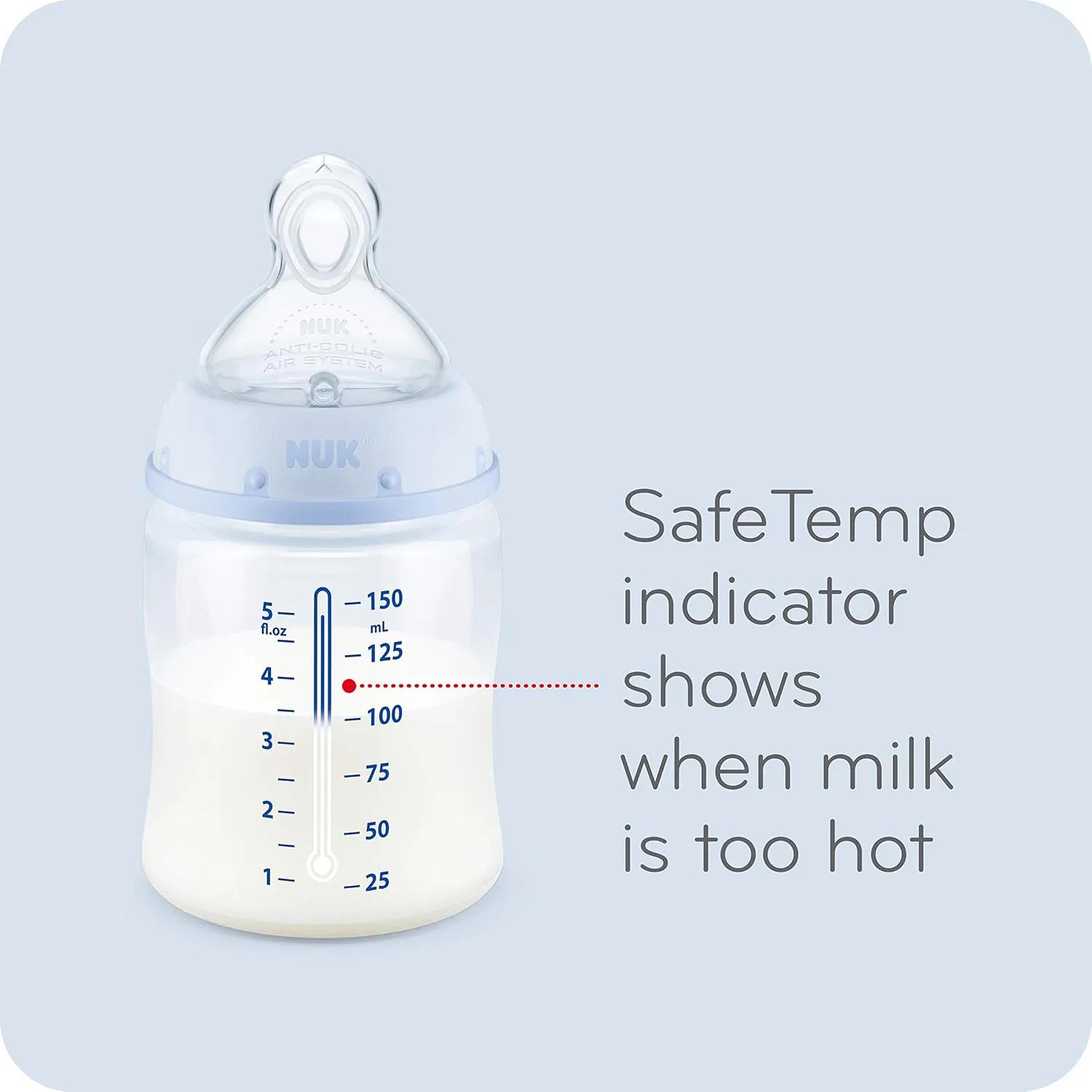 NUK Smooth Flow Anti Colic Baby Bottle, Elephant, 5 Ounce (3 Pack)