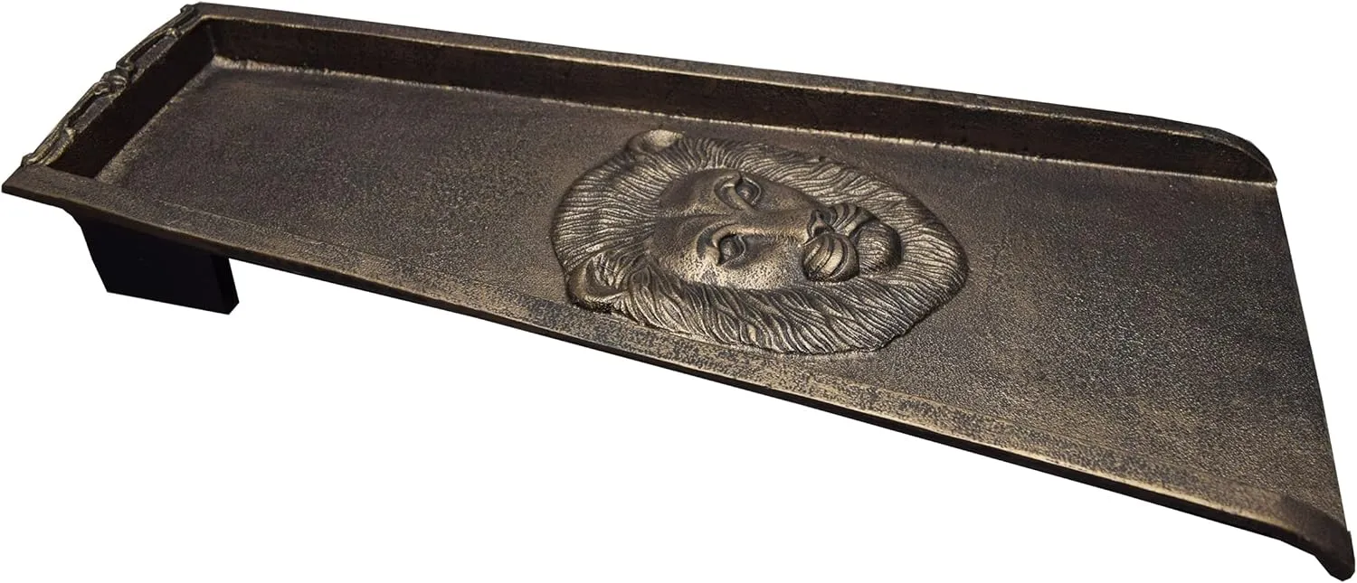Oakland Living Bronze Lion Cast Aluminum Metal Downspout Gutter 24 in. Heavy Splash Block