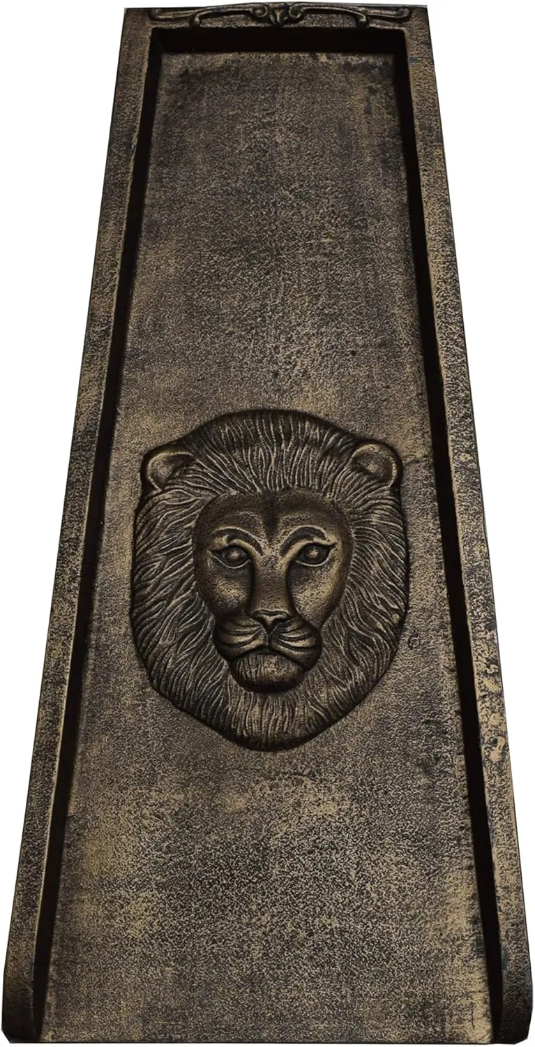 Oakland Living Bronze Lion Cast Aluminum Metal Downspout Gutter 24 in. Heavy Splash Block