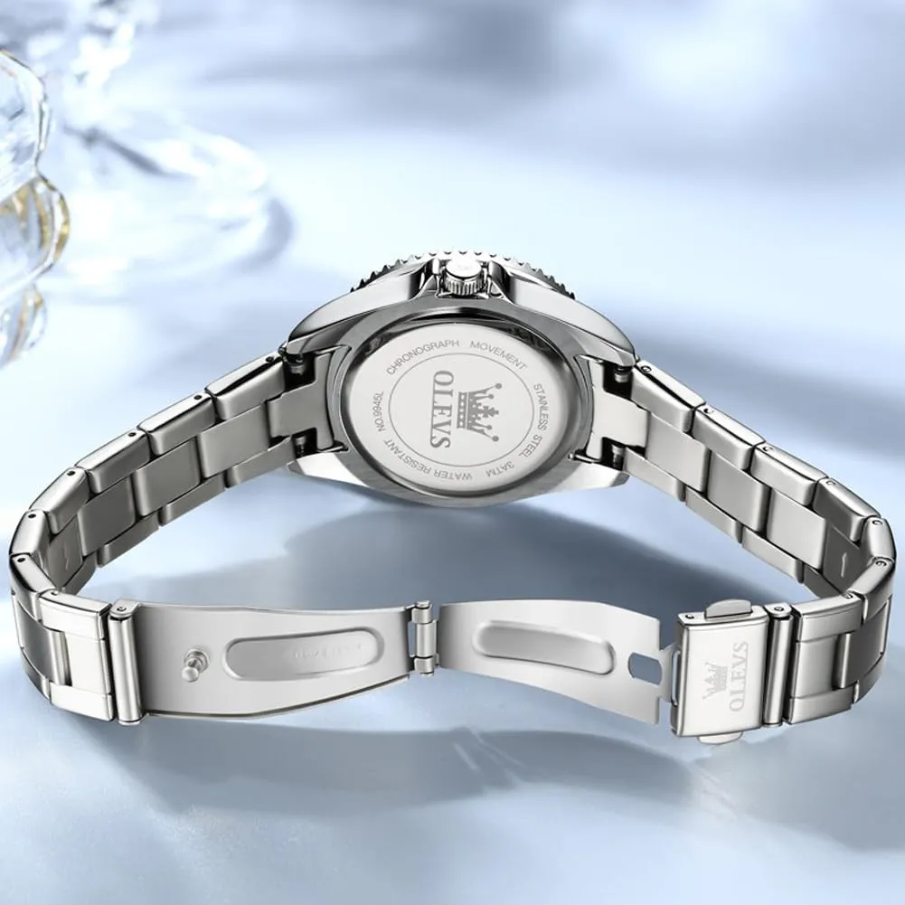 OLEVS Ladies Watch Diamond Dress Quartz Analog Female Watches Stainless Steel Two Tone Waterproof Luminous Day Date for Womens Wrist Watch Gift