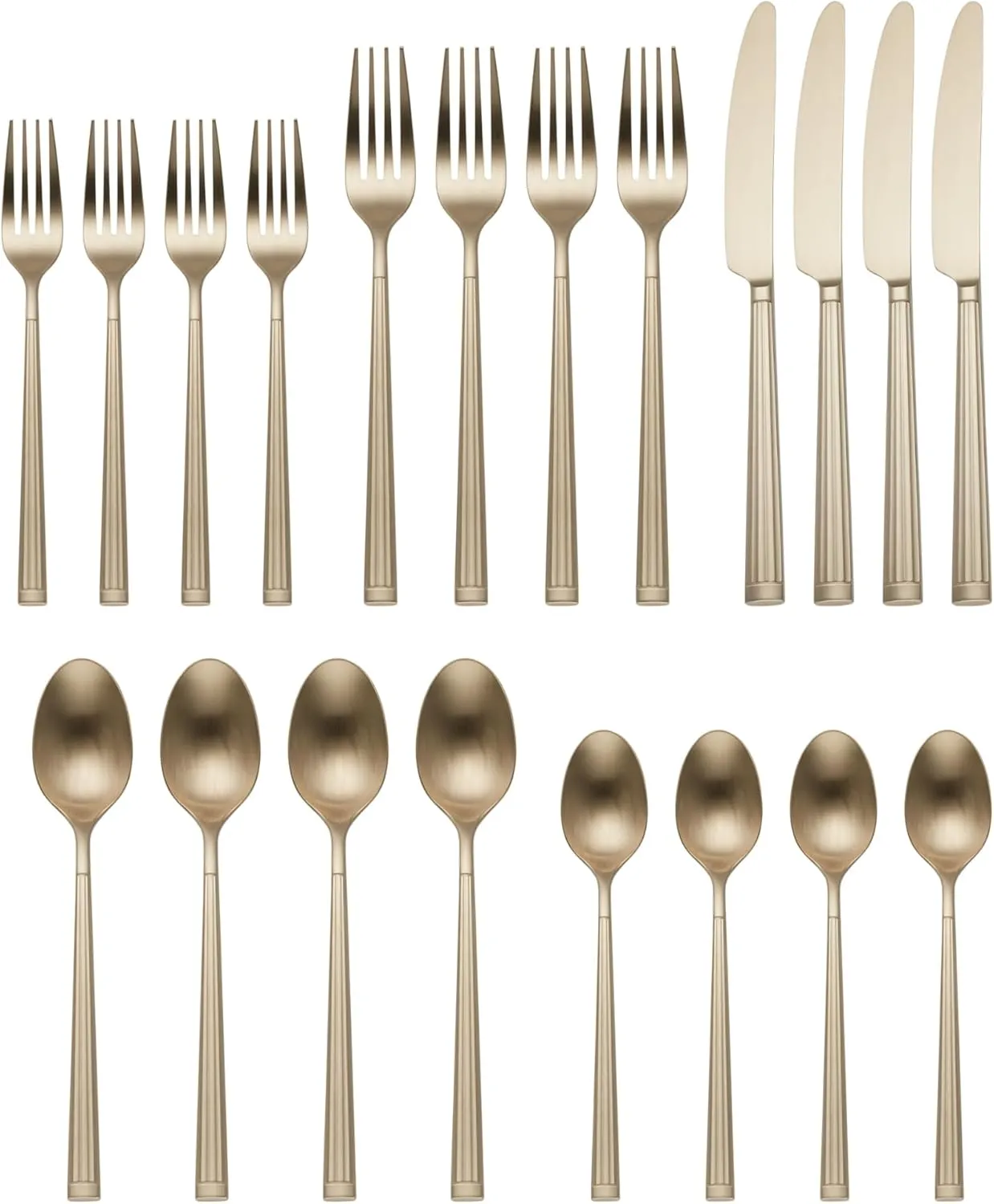 Oneida 897339 Robyn Satin Champagne Mist 20-Piece Flatware Set