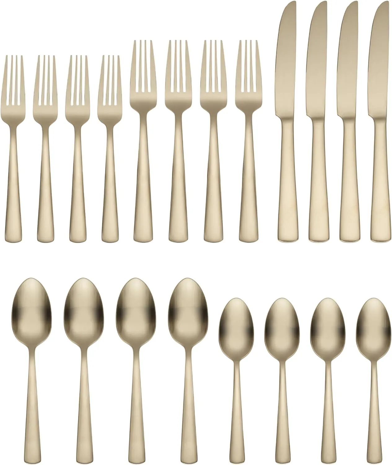 Oneida B1025020AL21 Aptitude Champagne Satin 20 Piece Flatware Set