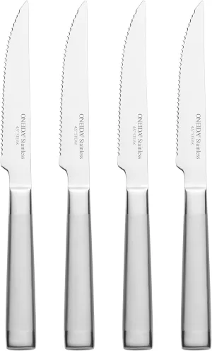 Oneida Performance 4 Piece Stainless Steel Steak Knives, 1.00 LB, Metallic