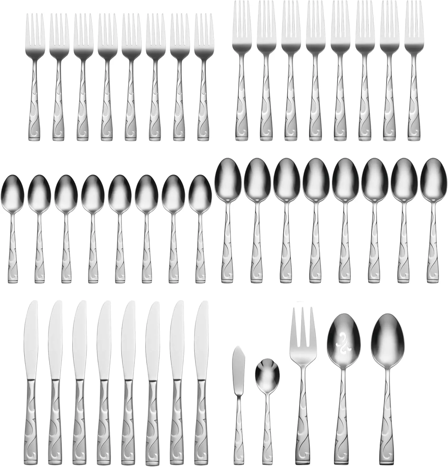 Oneida Tuscany 45-Piece Flatware Set, Service for 8, Silver