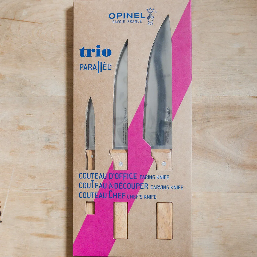Opinel Parallele 3 Piece Knife Set