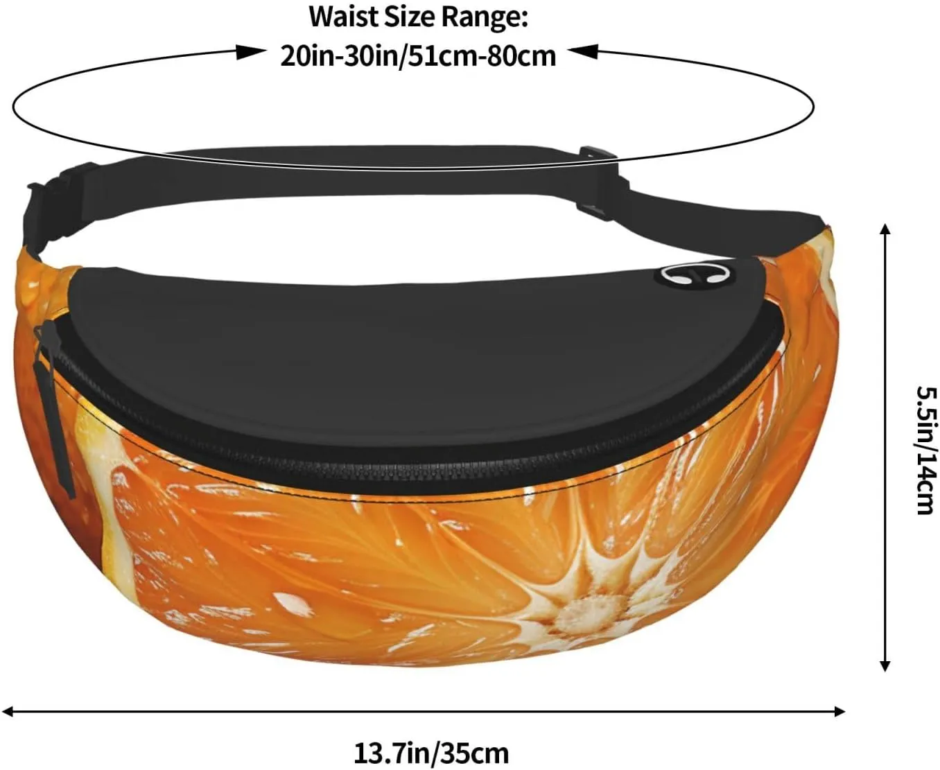 Orange Fanny Pack for Man Women Waist Bag Adjustable Belt Casual Chest Bag Bum Bags for Travel Sports Running Hiking Waist Packs